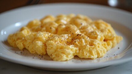 Scrambled Eggs on Plate