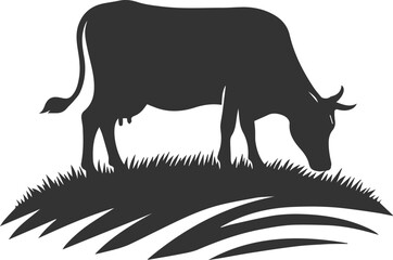 Vector silhouette of a cow