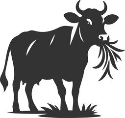 Vector silhouette of a cow