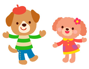 かわいいイヌのキャラクター　ポップ