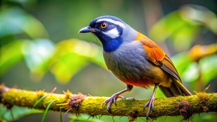 Fototapeta premium Sumatran Laughingthrush Bird Photo - High Depth of Field Forest Habitat Image