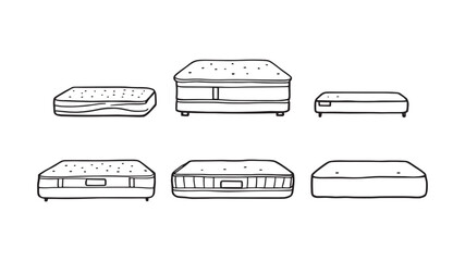 Mattress line art elegant sketch for minimalist home styling