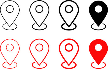 location icon set. pin icons. position symbol. Map sign