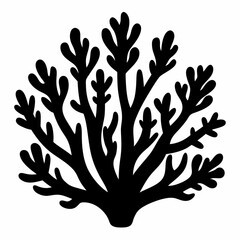 Fototapeta premium Ocean Coral Silhouette Vector Art