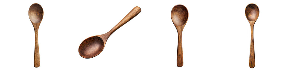 Obraz premium Wooden spoons, classic kitchen utensils for cooking and serving.