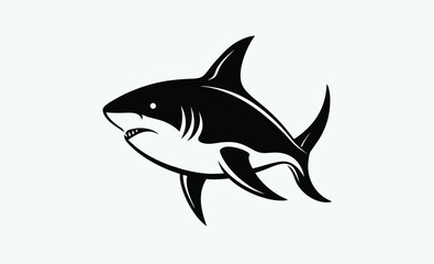 Shark silhouette, Shark silhouette vector art Design.