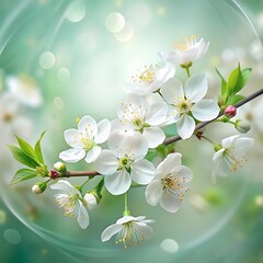 Obraz premium Ethereal flower art vibrant turquoise water splash soft gradient background