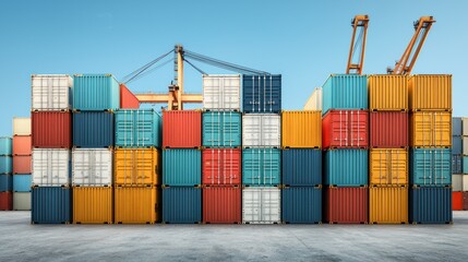 Fototapeta premium Shipping containers at a port