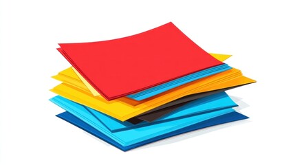 Colorful stack of papers