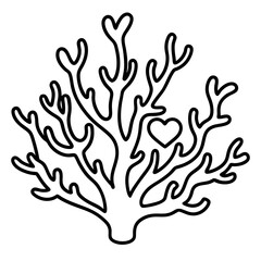 Obraz premium Romantic Coral Reef Line Art Design