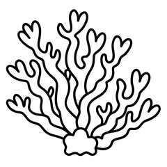 Obraz premium Romantic Coral Reef Line Art Design