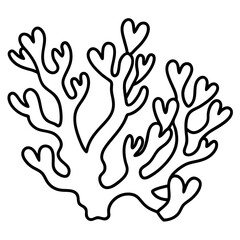 Romantic Coral Reef Line Art Design
