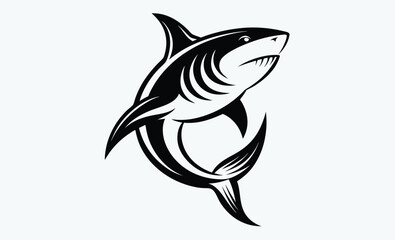 Shark silhouette, Shark silhouette vector art Design.