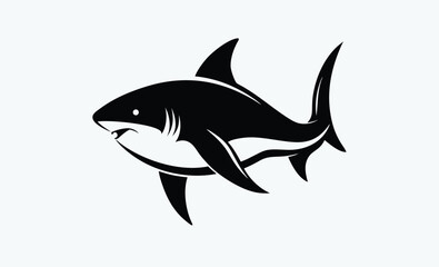 Shark silhouette, Shark silhouette vector art Design.