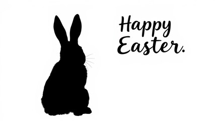 Happy Easter Rabbit Silhouette Easter Bunny Illustration Design