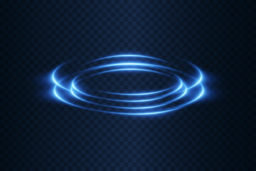 Curve line light effect. Glowing neon circle.