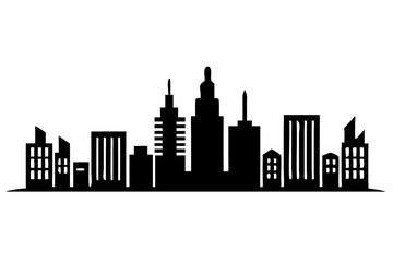 Fototapeta premium City Skyline Illustration for Urban Art, Cityscape Graphics, Modern Architecture Sketch