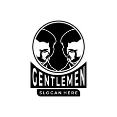 Gentlemen logo design vector. Man logo icon vector