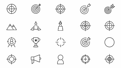 Fototapeta premium target set of web icons in line style goal target.eps