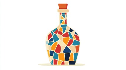 Colorful mosaic bottle illustration