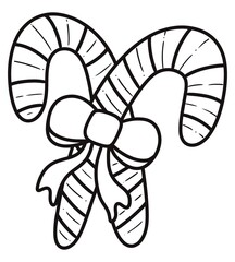 candy Christmas drawing simple line