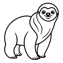 Minimalist Sloth Outline