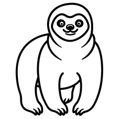 Minimalist Sloth Outline