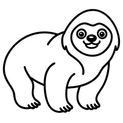 Minimalist Sloth Outline