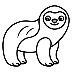 Minimalist Sloth Outline