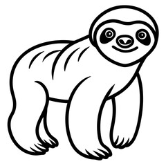 Minimalist Sloth Outline