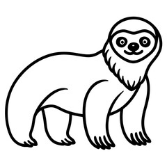 Minimalist Sloth Outline