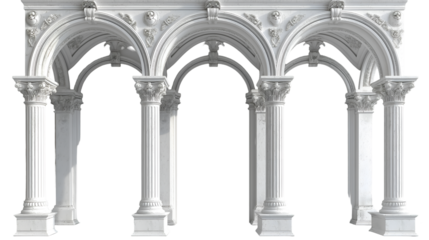 White Marble Archway Classical Architecture 3D Design.