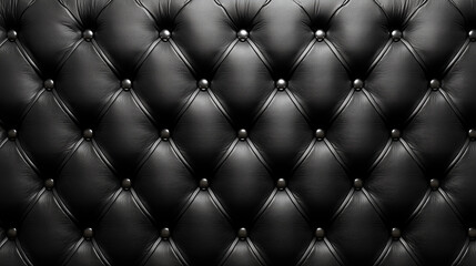 Elegant black leather tufted texture button detailing rich dark tones luxurious feel classic design