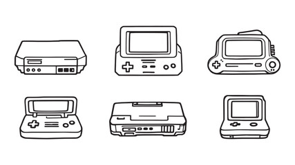Gaming Console line art drawing perfect for digital game posters