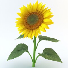Fototapeta premium A beautiful sunflower isolated on a white background