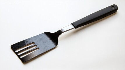 Black spatula with a plastic handle