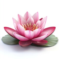 A beautiful water lily flower isolated on a white background