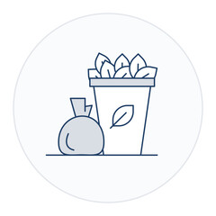 Garden Waste Disposal Icon. Activity-based illustration for lifestyle, home, or outdoor task contexts