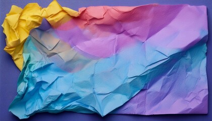 Fototapeta premium Abstract background with an aquarelle multicolored crumpled sheet of paper