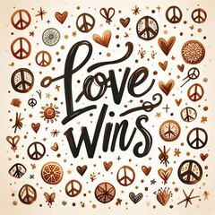 Hand-Drawn Love Wins Inspirational Design