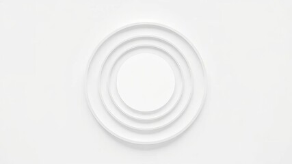 Fototapeta premium Abstract White Circular Design Minimalist Background Modern concentric circles pattern graphic