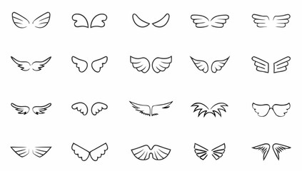 set of web icons in line style eps 