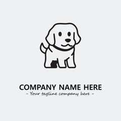 Dog illustration black and white for logo company vector image
