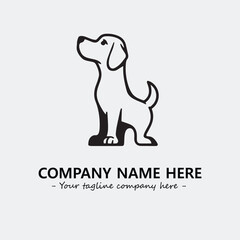 Dog illustration black and white for logo company vector image
