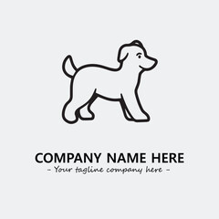 Dog illustration black and white for logo company vector image
