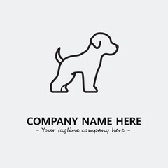 Dog illustration black and white for logo company vector image
