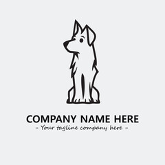 Dog illustration black and white for logo company vector image
