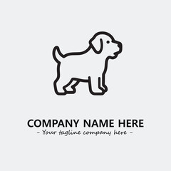 Dog illustration black and white for logo company vector image
