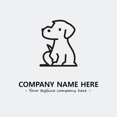 Dog illustration black and white for logo company vector image
