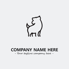 Dog illustration black and white for logo company vector image
